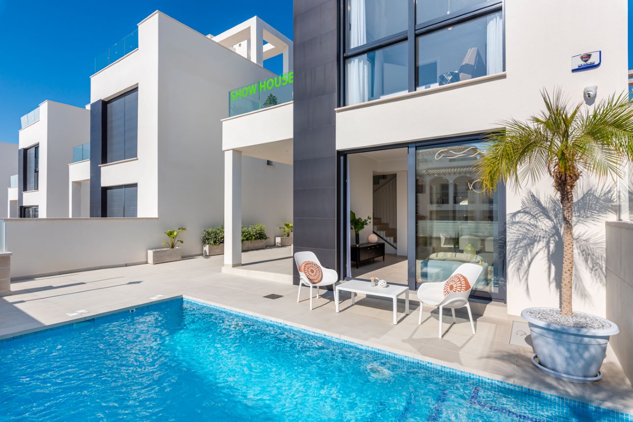 Super Luxury Villa with Solarium Sea Views in Punta Prima