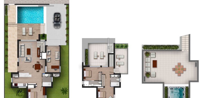 KEY READY Furnished Luxury 3B Villa – FOUR sun terraces